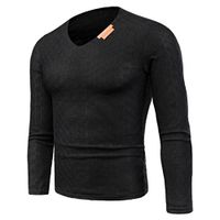 WM&MW Mens Sweater Slim Fit V Neck Knit Sweatshirt Pullover Shirt Jumper Knitwear Plus Szie (Black, Asian:4XL)