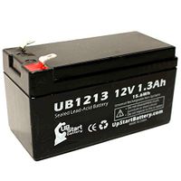 Replacement for Leoch DJW12-1.2 Battery - Replacement UB1213 Universal Sealed Lead Acid Battery (12V, 1.3Ah, 1300mAh, F1 Terminal, AGM, SLA) - Includes Two F1 to F2 Terminal Adapters