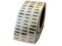 1,000 Silver Hologram Numbered TamperMax Tamper Evident Security Label Holographic Seal Sticker, Size 0.75" x 0.25" (19mm x 6mm).