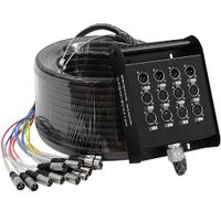 Seismic Audio - 8 Channel XLR SNAKE CABLE 100' long - 8 XLR sends and 4 XLR returns - Color Coded, Numerically well labeled - Heavy Duty 100 feet long