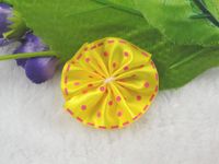 50pcs Polyester with a Ribbon Plus Point 1.5"Flower Appliques Bow (Yellow)