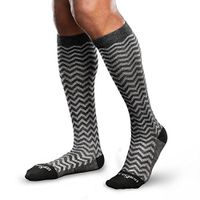 Core-Spun Light (10-15mmHg) Support Patterned Knee High Socks - Trendsetter (Black & Grey, X-Large)