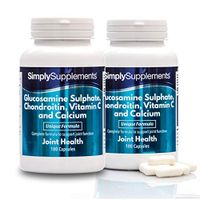 Glucosamine, Chondroitin, VIT C, Calcium | Popularly Taken by Those Who Enjoy an Active Lifestyle | 2X 180 Capsules | Manufactured in The UK