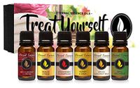 Treat Yourself - Gift Set of 6 Premium Fragrance Oils - Red Currant & Cream, Strawberry Champagne, Spiced Coconut Milk, Peach Citrus, Honey & Shea, Basil Nectarine