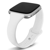 Kmasic Compatible Fitbit Versa Bands, Narrow Slim Soft Silicone Small Replacement Wristband for Fitbit Versa/Versa Lite Edition Women Men, White, Small