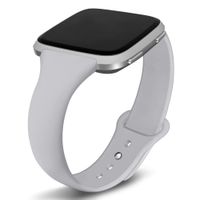 Kmasic Compatible Fitbit Versa Bands, Narrow Slim Soft Silicone Small Replacement Wristband for Fitbit Versa/Versa Lite Edition Women Men, Gray, Small