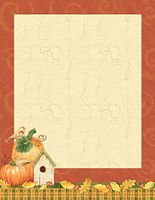 Thanksgiving Pumpkins & Autumn Leafs Stationery Printer Paper 26 Sheets