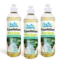 CleanVation™ Premium Biodegradable Green Liquid Dish Soap 3 Pack (Concentrated Eco-Friendly Grease Fighting Liquid Dish Soap 16 oz) - IslandBreeze