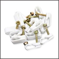 STEREN Grip-Clip Dual Coaxial Cable Mounting Fastener Clips, 100ct White