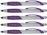 Lexus Stylus Pen, 2 in 1 Capacitive Stylus & Ballpoint click Pen with Comfort Grip For Universal touchscreen Devices,Tablets,iPad, iPhone 6,6 Plus, iPod, Android, Samsung Galaxy (Box of 5, Purple)