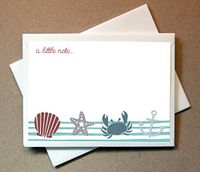 Sea Shore Note Cards (24 Non-foldover Cards and Envelopes) Seashore Cards