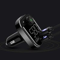 Shentesel Car Bluetooth MP3 Music Player Hands-free Call Type-C Charger FM Transmitter - Black