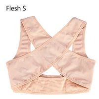 Keenso Back Correction Belt, Adjustable Posture Corrector Shoulder Back Support Comfortable Upper Back Straightener Brace for Women Men Kids(S-Flesh)