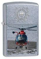 Zippo US Coast Guard Helicopter Street Pocket Lighter, Chrome
