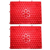 Fellibay Foot Massage Mat Acupressure Mat for Fitness, Shower,2 Pack (Red)