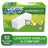 Swiffer Sweeper Dry Mop Pad Refills for Floor Mopping and Cleaning, All Purpose Floor Cleaning Product, Lavender Vanilla and Comfort Scent, 52 Count