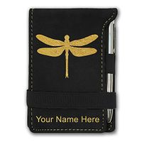 Mini Notepad, Dragonfly, Personalized Engraving Included (Black)