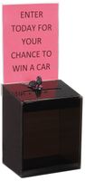 Displays2go Smoked Color Acrylic Ballot Box with Removable 6-1/2 x 8-1/4 Inches Header, Locking Lid and Mounting Holes, Set of 2 (CB6585SMK)