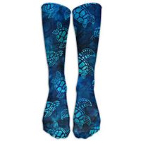 Unisex Watercolor Blue Sea Turtle Athletic Socks Stockings Tube Socks
