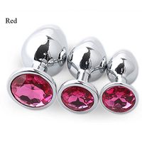 Set of 3 Stainless Steel Metal Beginner AnAles Toy Women and Men Personal Body Trainer Tool (Red)