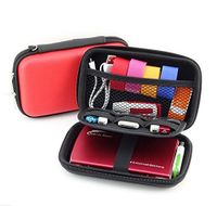 Mini Eva Semi Hard First Aid Kit Bag Emergency Thermometer Bandages Scissors Whistle Cover Case for Home Office Sport Travel Camping Hiking Workplace Outdoor (Red)