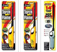 3 Pack - 1 Pack Calico Hot Shot 2 Xtra Long + 2 Pack Scripto Multi Purpose Wind Resistant Lighter (Assorted Color)