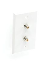 THE CIMPLE CO - White Video Wall Jack for Twin (Dual Coax Cable) F Type Coaxial Wallplate (Wall Plate) - TWo 3 GHz Couplers approved for Comcast, DIRECTV, Dish Network, and Antennas (4 Pack)