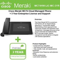 Cisco Meraki MC74 VoIP Cloud Managed Phone Bundle with 3 Years MC Series Cloud License