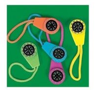 Neon Compass On Cord (1 Dozen) - Bulk Novelty Toy