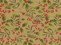 Pack of 1, Winter Greens 26" x 833' Full Ream Roll Gift Wrap for Holiday, Party, Kids' Birthday, Wedding & Special Occasion Packaging