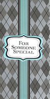 Embossed Silver Foil Handmade Money or Gift Card Holders ~ for Someone Special (Silver Diamond Background with Teal Stripe; Set of 6; Red Envelopes)