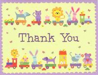 Kids Trains Boxed Thank You Notecards