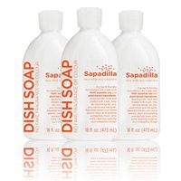 Sapadilla Grapefruit + Bergamot Biodegradeable Liquid Dish Soap, 16 Ounce, (Pack of 3)