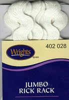 WRIGHT OYSTER (028) JUMBO RICK RACK-2 1/2 YARDS (5/8" WIDE) TRIM