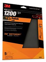 3M Wetordry Sandpaper, 32022, 9 in x 11 in, 1200 Grit, 5 sheets per pack
