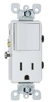 Leviton 5625-W 15 Amp, 120 Volt, Decora Single-Pole, AC Combination Switch, Commercial Grade, Grounding, White