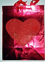 Red Foil Glitter Heart Gift Bag by American Greetings