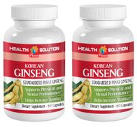 Natural Mood Booster - Korean Ginseng 350mg - Ginseng for Sexual Health - 2 Bottles 120 Capsules