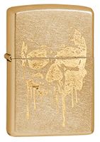 Zippo Grunge Skull Pocket Lighter, Gold Dust