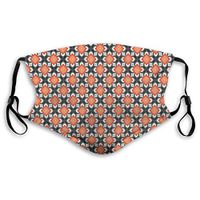 Fashion Comfortable Windproof mask,Geometric Flower Figures in Retro Style Simplistic Country Design,Printed Facial Decorations for Unisex S