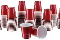 Impresserve Disposable Shot Cups, 2 Ounce Mini Red Party Plastic Glasses for Beer Pong, Rum, Gin, Cocktails, Whiskeys, Tastings & Samples, 120 Piece