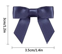 Pre-Tied Satin Gift Bows Navy (Pack of 50)