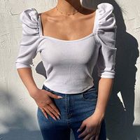 Zhousir Valentine's Day Women Long Sleeve Blouse Summer Casual Cotton T Shirt Loose Vintage Dress Tops Sweaters (White, S)