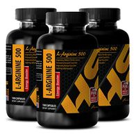 Athletic Supplements for Endurance - L-ARGININE 500 - Arginine Muscle - 3 Bottles 300 Capsules