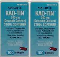 Docusate Calcium 240 MG Stool Softener Softgels Generic for Surfak 100 Softgels Per Bottle Pack of 2 Bottles