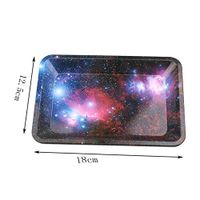 Daxin Galaxy Tinplate Metal Rolling Tray, HD Pattern Printed Tobacco Cigarette Holder,Smoking Accessories