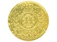 Pack Of 500, 1-1/2" Diameter Small Solid Gold Medallion Embossed Round Foil Seals Made In USA for weddings, Christmas & Valentine's Day gifts & cards