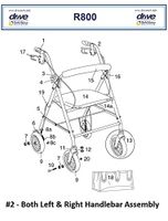 Drive R800/R900"Left & Right" Handlebar Assembly - Fits R800 & R900 Model - Both Sides