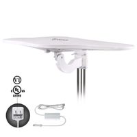 ANTOP WING Omni-Directional Outdoor HDTV Antenna with Smartpass Amplifier &Noise-Free 4G Filter and UHF/VHF Enhanced for 70 Miles Reception,Fit for Outdoor/RV/Attic Use(33ft Coaxial Cable) AT-417B