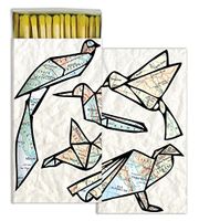 HomArt Large Decorative Candle and Fireplace Wood Matches | Origami Birds | Set of 20